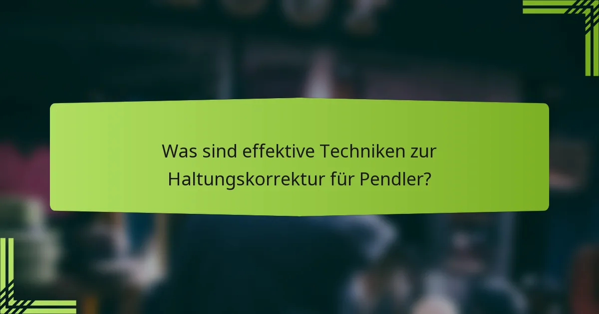 Was sind effektive Techniken zur Haltungskorrektur für Pendler?