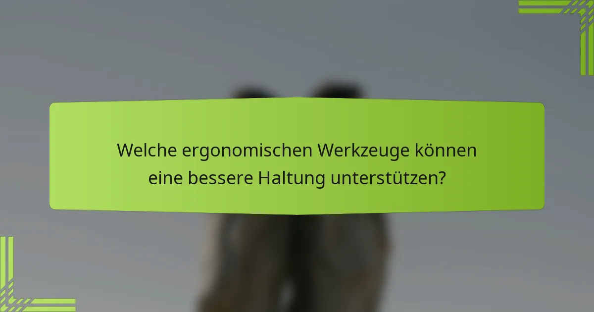 Welche ergonomischen Werkzeuge können eine bessere Haltung unterstützen?