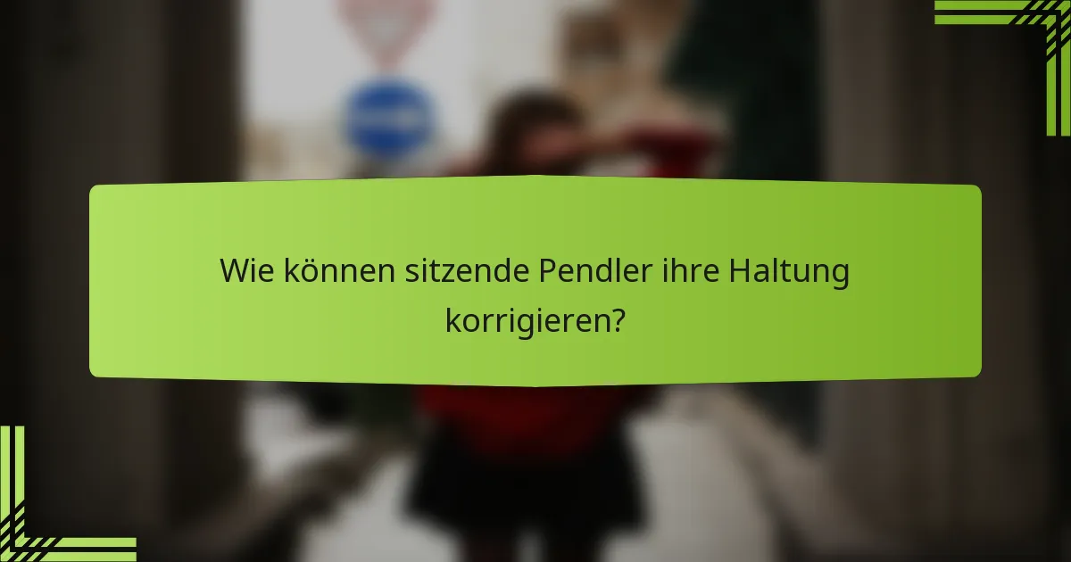 Wie können sitzende Pendler ihre Haltung korrigieren?
