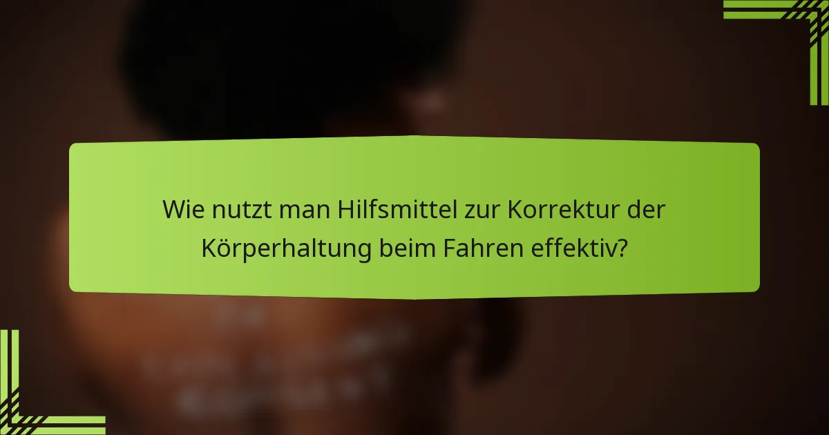 Wie nutzt man Hilfsmittel zur Korrektur der Körperhaltung beim Fahren effektiv?